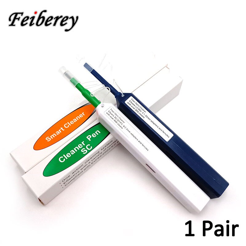 Ftth Glasvezel Pen Tool 2.5Mm Lc Mu 1.25Mm Sc Fc St Connector Optic Smart Cleaner: 1pair SC and LC