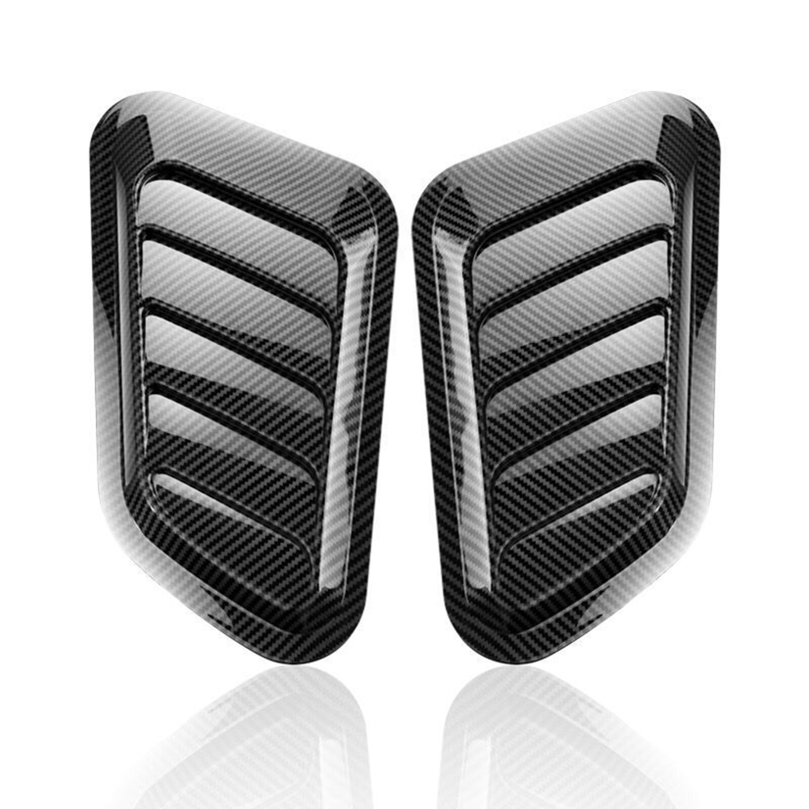 Toldo decorativo Universal de ABS para coche, respiradero de capó tipo Turbo, accesorio NJ88, 2 uds.: carbon fiber