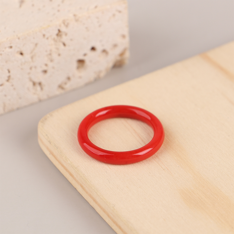 Non-fading Vegetarian Ring Imitation Jade Thin Ring For Woman Vintage Jewelry Girls Accessories: WHITE