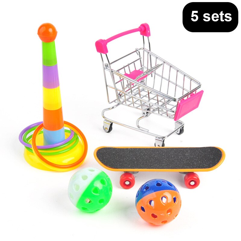 1 set product papegaaien speelgoedset skateboard kar bal puzzel training vogel speelgoed benodigdheden: 01
