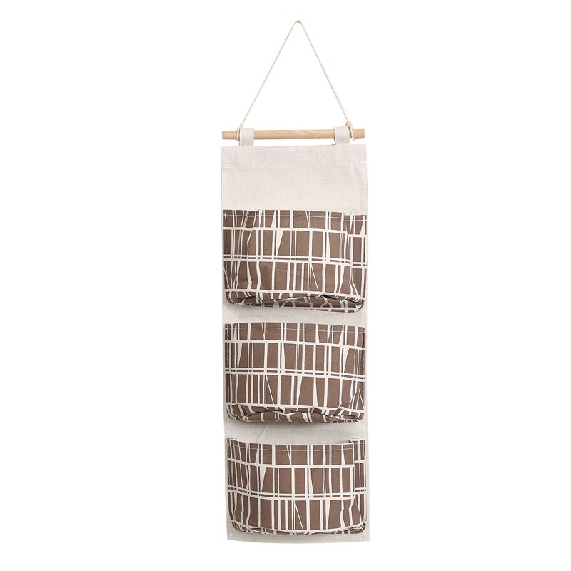 Nueva bolsa de almacenamiento para colgar en la pared de tela de algodón para organizar un bolsillo de almacenamiento para decorar la cocina, el baño y la sala de estar 65631