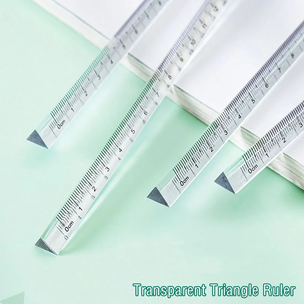 3D Stereo Transparent Rulers 15cm Measuring Tool Drawing Template Math Ruler Angle Ruler Office School Supplies Stationery