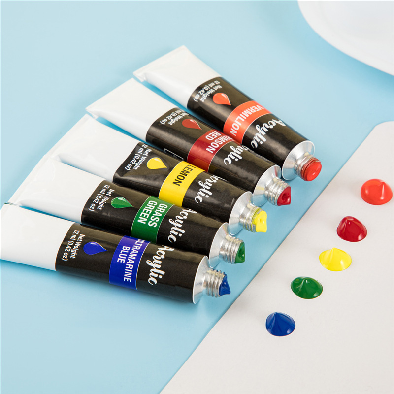 12 Kleuren 12Ml Acryl Verf Diy Aluminium Buis Art Verf Set Tekening Pigment Hand Geschilderde Muur Verf diy