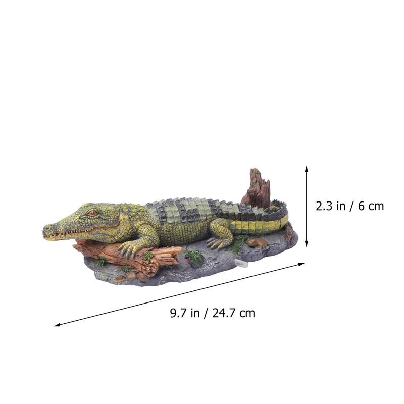 Aquarium zuurstofpomp hars krokodil decoratie voor aquarium vissenkom krokodil vorm zuurstofpomp landschap luchtbel ornament