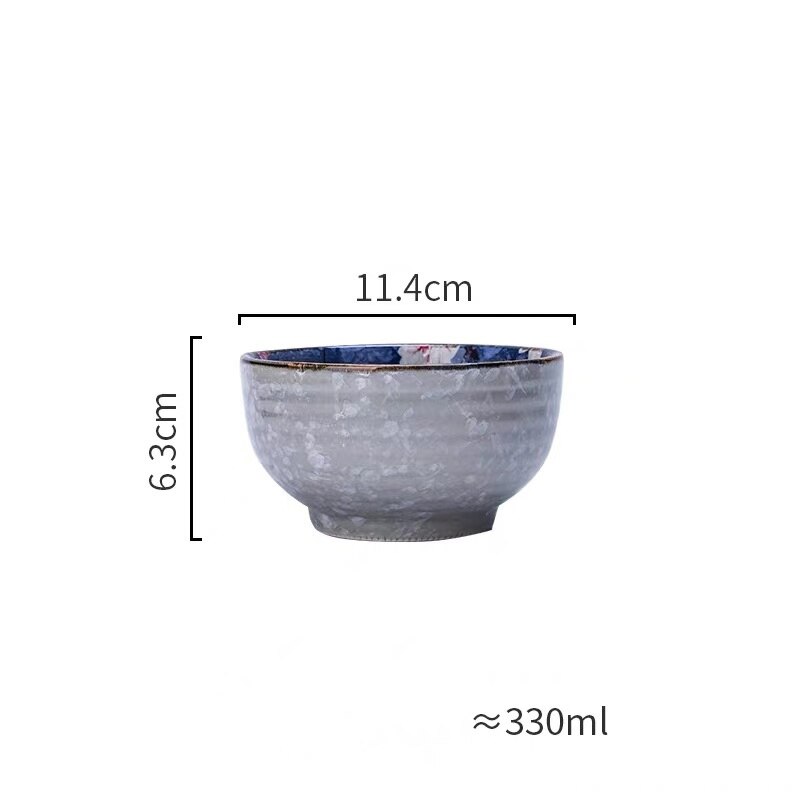 Japanse postorale keramische westerse borden visbord schotel rijst soep kom lepel set sushi servies: 4.5 inch ronde kom