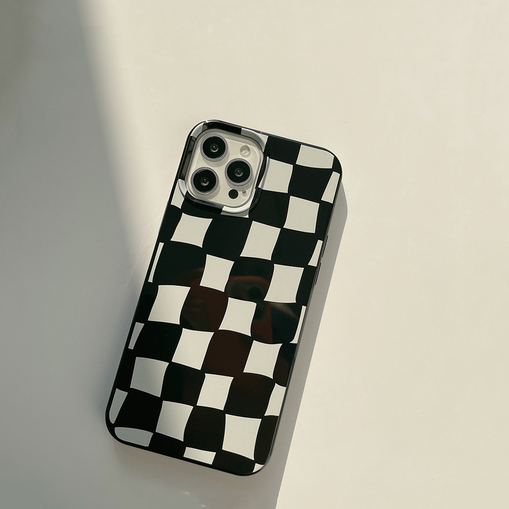 Modne etui na telefon w kratkę robić iPhone'a 16 15 14 13 12 mini 11 zawodowiec Max XS Max XR X 7 8 plus Wstrząsoodporna tylna obudowa z zderzakiem