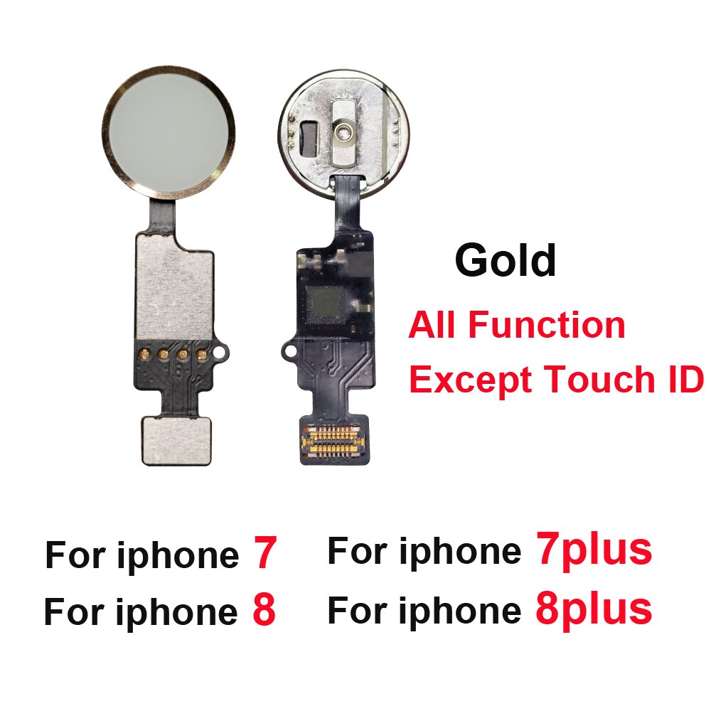 Cabo flexível universal para início, cabo para iphone 7/7p 8/8p plus, chave de menu, 1 peça peças de reparo com função de retorno: Gold