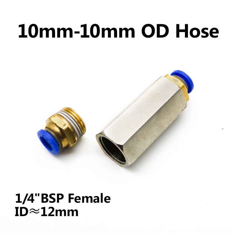 Pneumatic Check Valve Brass 4m 6mm 8mm 10mm 1/4 3/8 1/2 Inch Pipe Fitting Adapter Single Way Valve for Air Compressor Air Tube: CV-Blue-PC-10mm