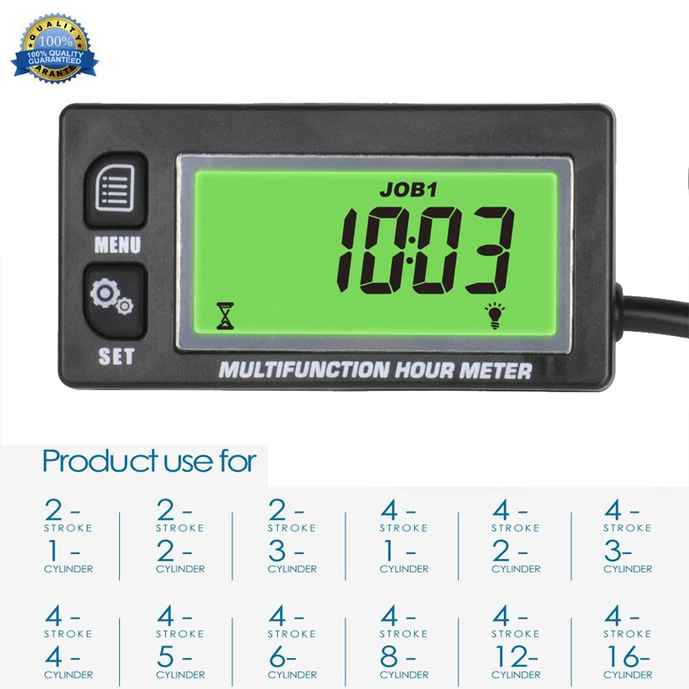 Multifunctionele urenteller toerenteller voltmeter Backlit Digitale Resettable voor gas benzinemotor motocross