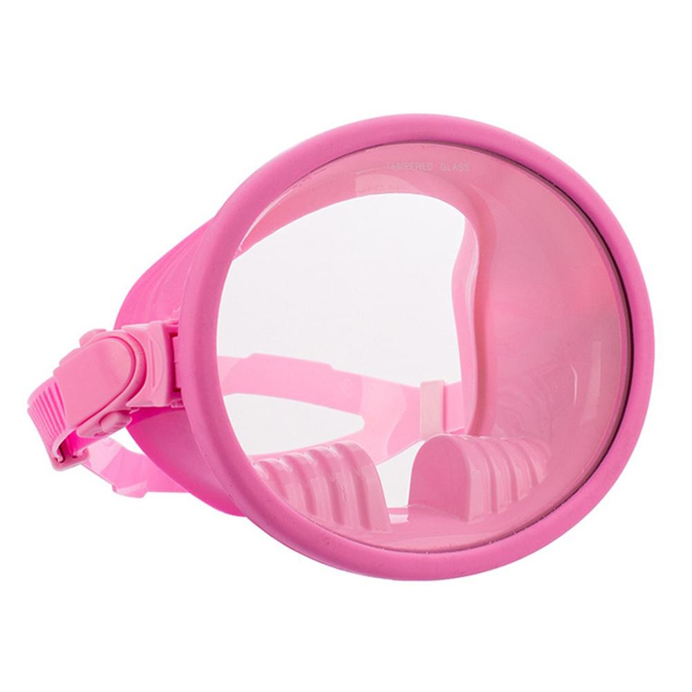 Silicone Dive Mask Panoramic Wide View Diving Goggles Oval Dive Mask Silicone Fog Free Glass Lens Water Sports Accessories: Pink