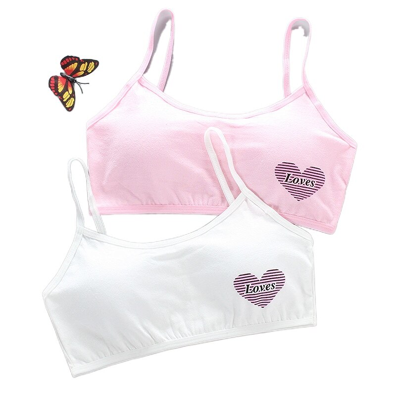 Sujetadores de entrenamiento para niñas de 12 años, ropa interior suave, accesorios transpirables, sujetadores deportivos para adolescentes de 8-15 años, 2 uds.: D 2pcs