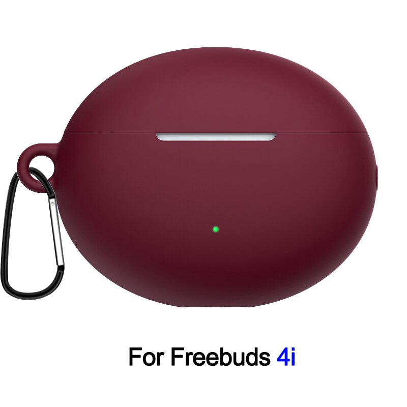 Silicone Protective Case For Huawei Freebuds 4i Earphone Cases Cover For Huawei Freebuds 4 i Free Buds 4i freebuds4i Cases: redwine for buds 4i