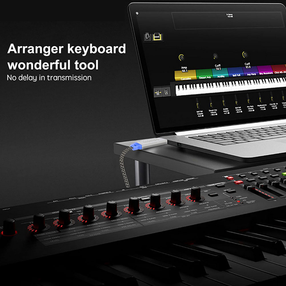 Element Midi-kabel Usb In-Out Converter, professionele Usb Midi Interface Met Indicator Licht Ftp Verwerking Chip Metalen Shell
