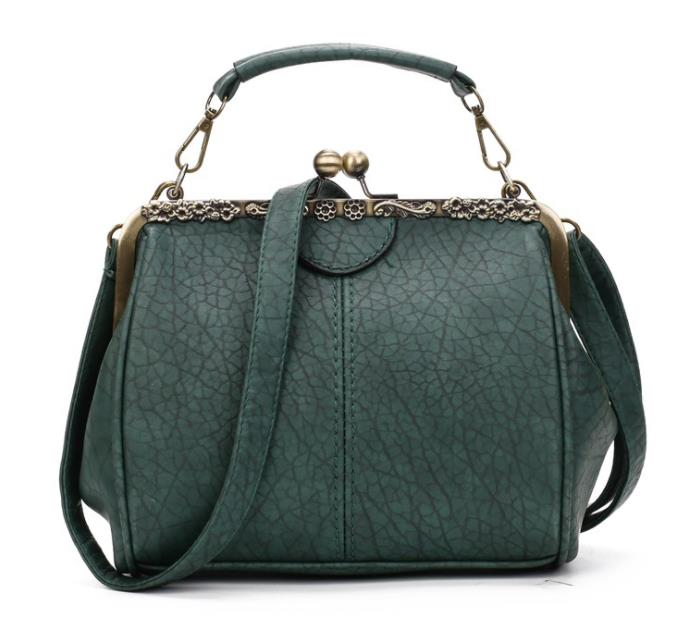 Vrouwen Tas Schouder Handtas Messenger Tassen Voor Vrouwen Clip Crossbody Rits Hasp Tote Tas Vrouwen Lederen Tassen: Green