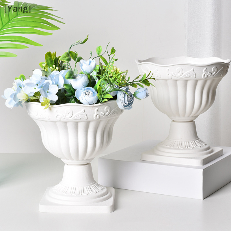 Large Outdoor Planter Roman Column Flower Pot Planting Pots Balcony Household White Plastic Porch Decor Flowerpot