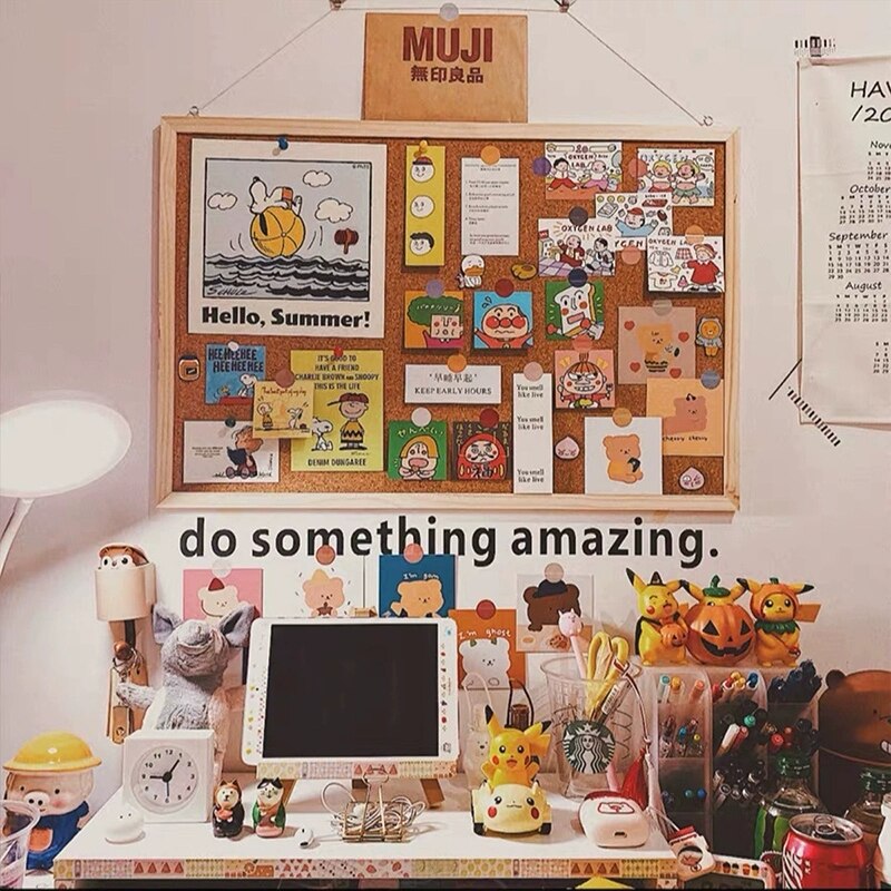 Soft Wooden Letter Message Board Wall Decorative Postcard Photo Wall Cork Board Memo Paper Background Board Stationery