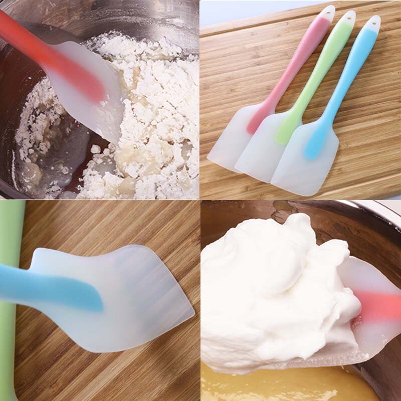 Non Stick Baking Silicone Spatulas Cake Flour Mixing Scraper Oil Bread Scraper Silicone Spatula H88F