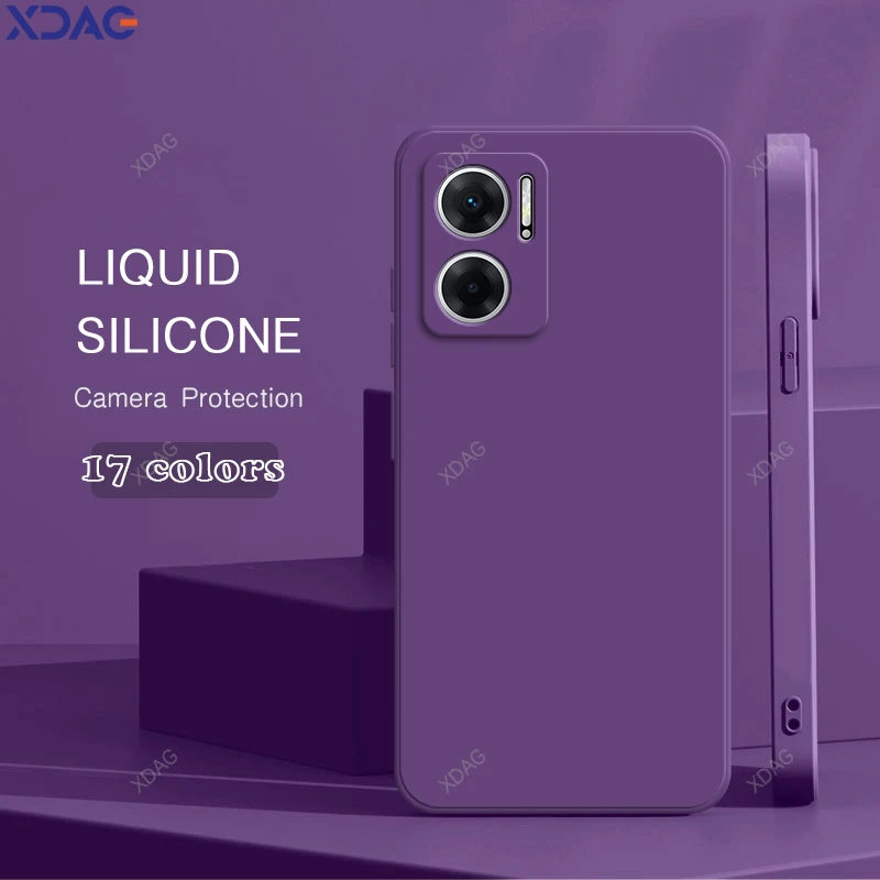 Capa de telefone de silicone líquido original para xiaomi redmi10 redmi 10 2022 10a 10x 5g cor pura sólida funda acessórios carcasa