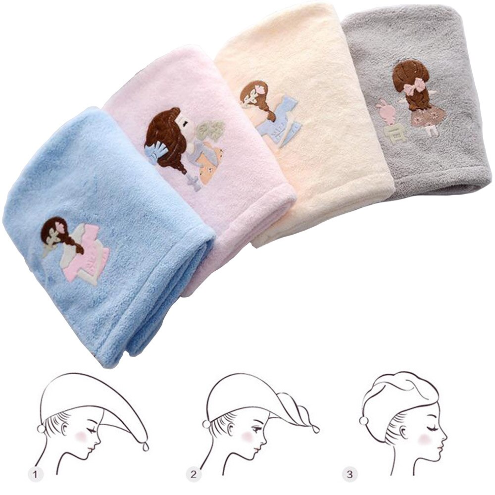 1pcs Women Magic Hair Drying Towel Hat Microfibre Quick Dry Turban For Bath Shower Pool Female Soild Color Soft Dry Hair Hats