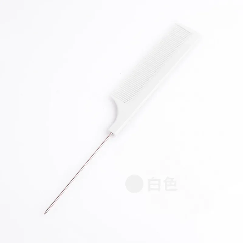 Peine de cola de pelo , peine de corte de pelo de salón , peines de estilismo para el cuidado del cabello de salón con pinchos de acero inoxidable: Rosa oscuro