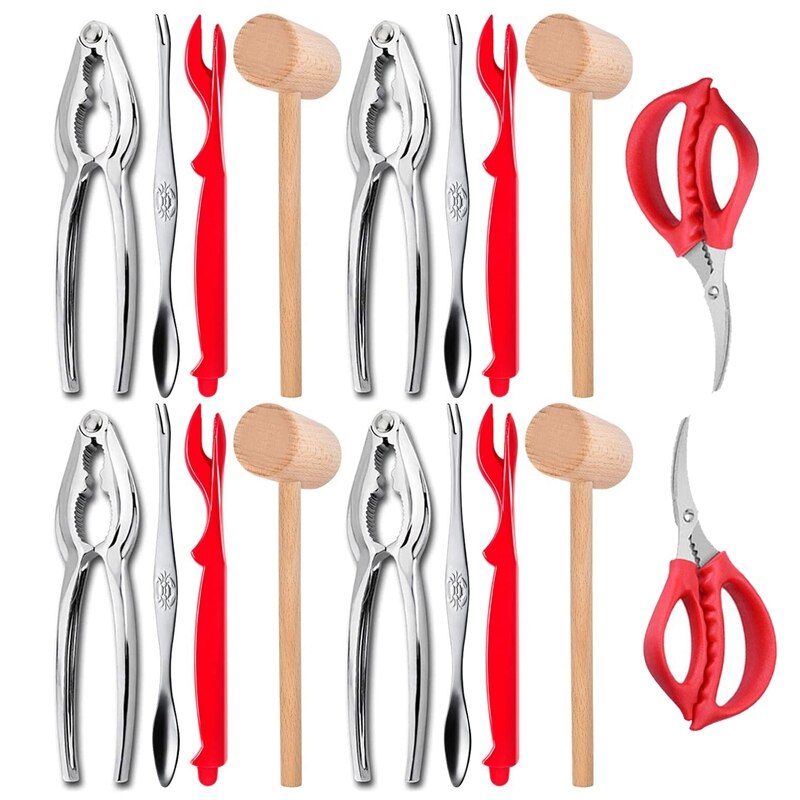 18 Pcs Seafood Tools Set Including 8 Forks 4 Lobst... – Grandado