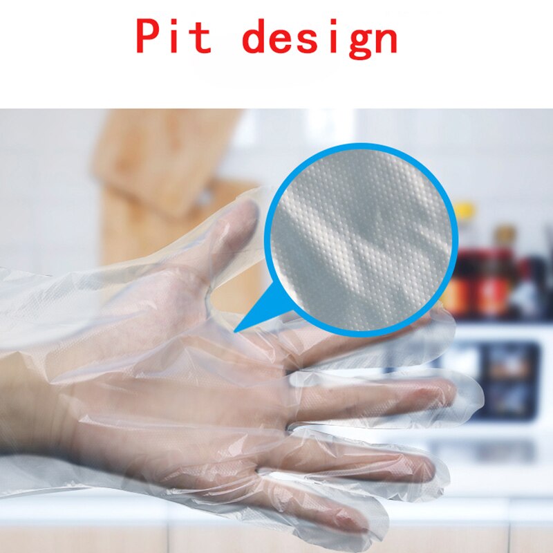 Pe handsker 100-500 stk/æske engangshandsker industriel mad gennemskinnelig pe plastik handske til ikke nitril handsker