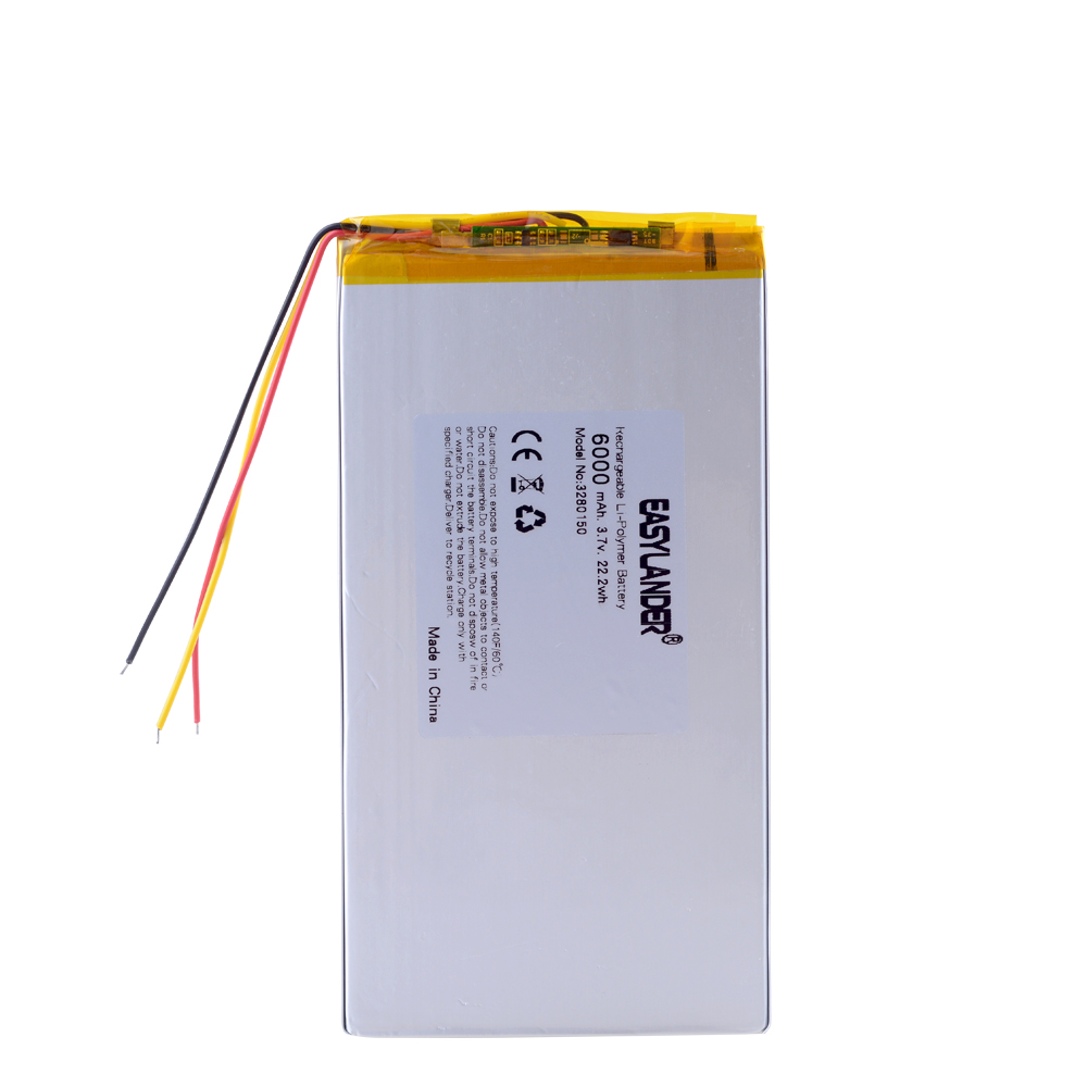 3Lines 3.7v 6000mah 3282150 3080150 3285150 3285150 Li-ion Battery For V88, V971 M9 Tablet Pc