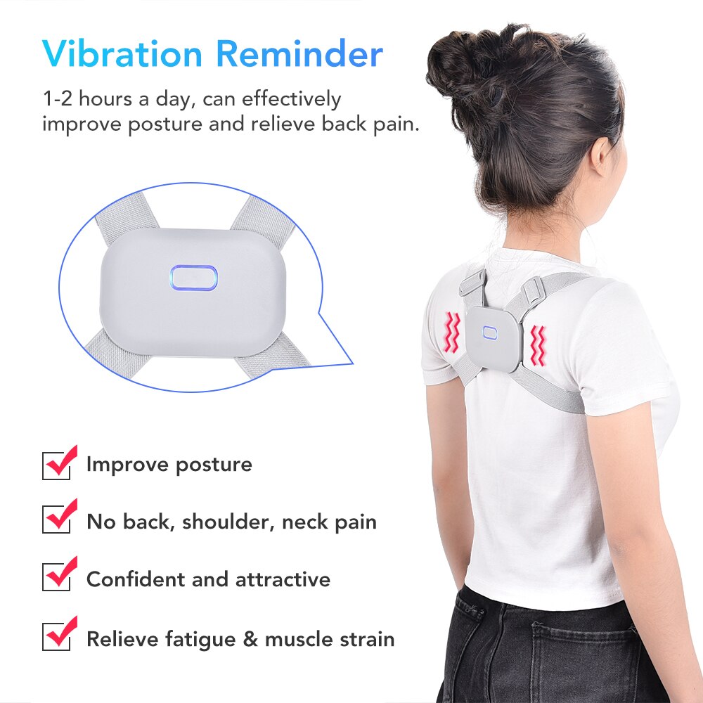 Entraîneur de Posture Intelligent réglable correcteur de Posture Intelligent orthèse supérieure du dos soutien de la clavicule rappel de Vibration soulagement de la douleur