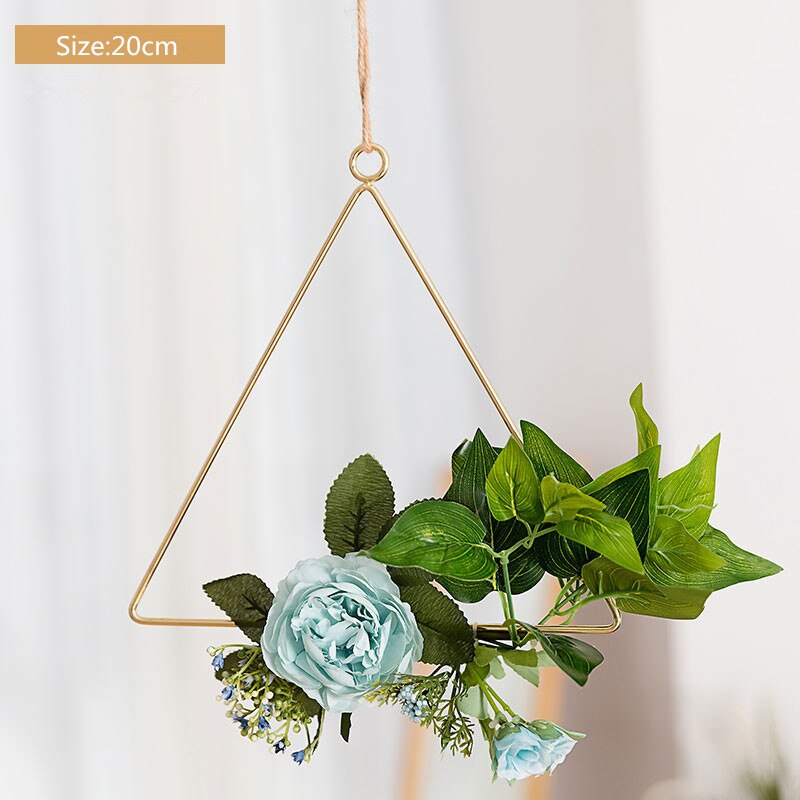 Cilected Smeedijzeren Muur Opknoping Decoratie Guirlande Hennep Touw Opknoping Kunstmatige Bloem Krans Voor Bruiloft Wandkleden Decor: A073R07