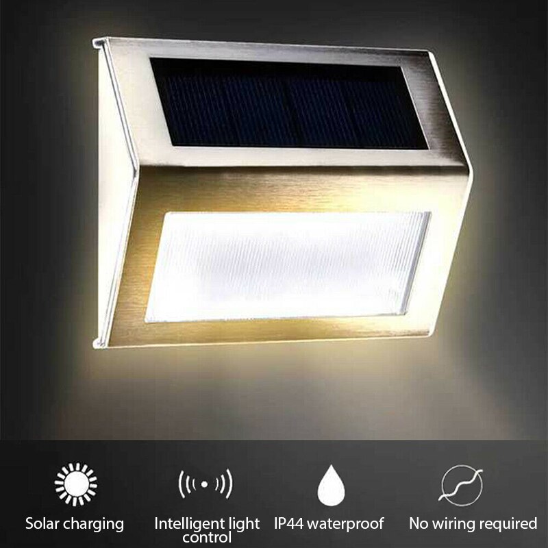 Wakyme 3 Led Solar Light Buiten Waterdichte Solar Lamp Rvs Zonne-energie Zonlicht Voor Tuin Decoratie Path Trap