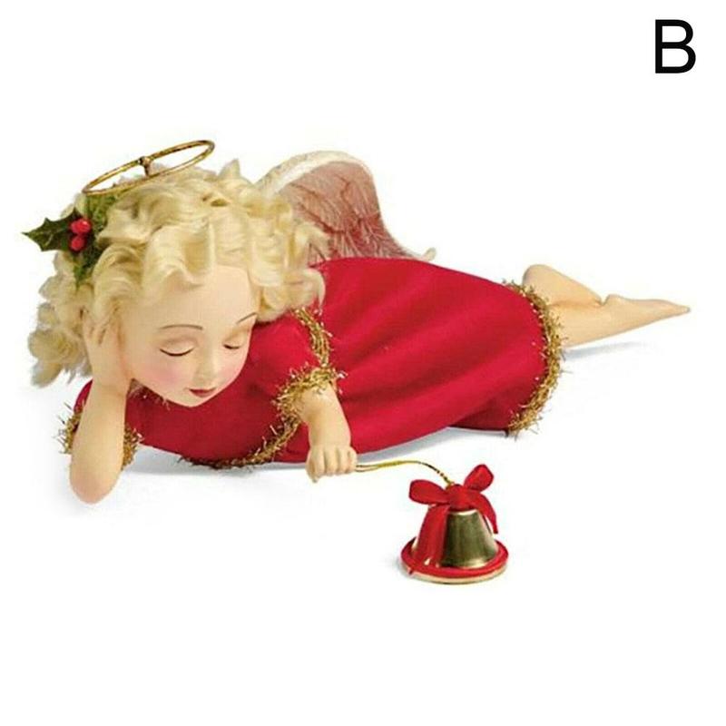 Christmas Angel Resin Garden Decor Christmas Cherub Girl A Angel Christmas Ornaments Home Sitting Trumpet Blowing Year: Lying down