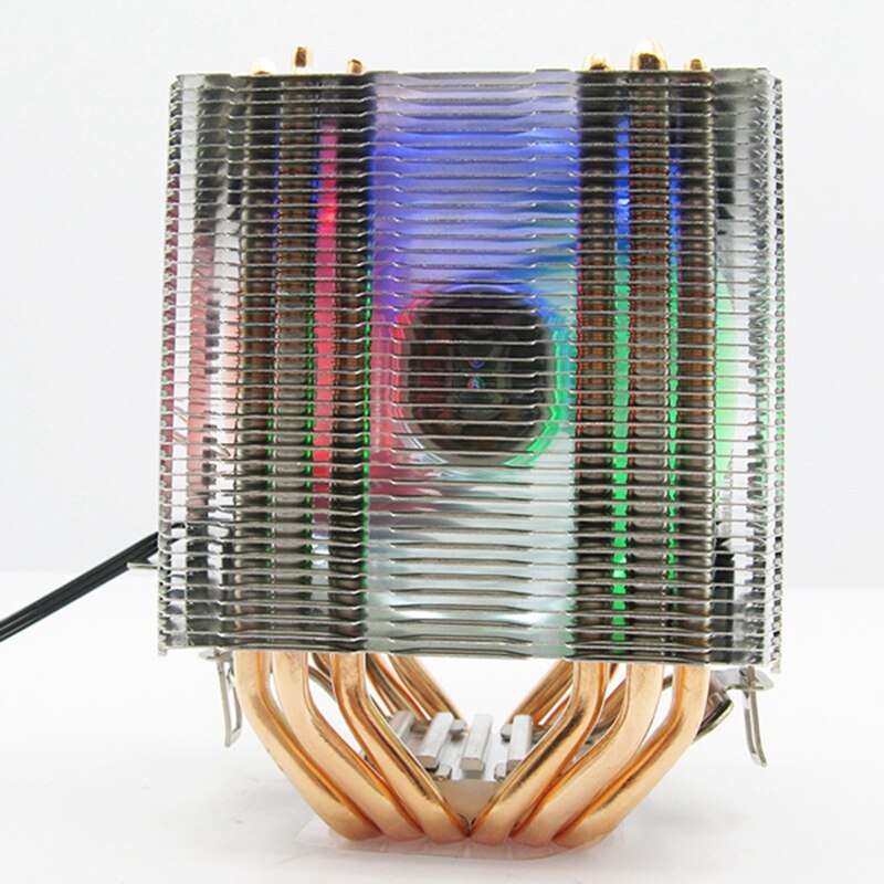 DELEFUN CPU Cooler 6 Pure Copper Heat Pipe Two Cooling Towers Cooling System 9cm CPU Cooling Fan CPU Radiator for AMD