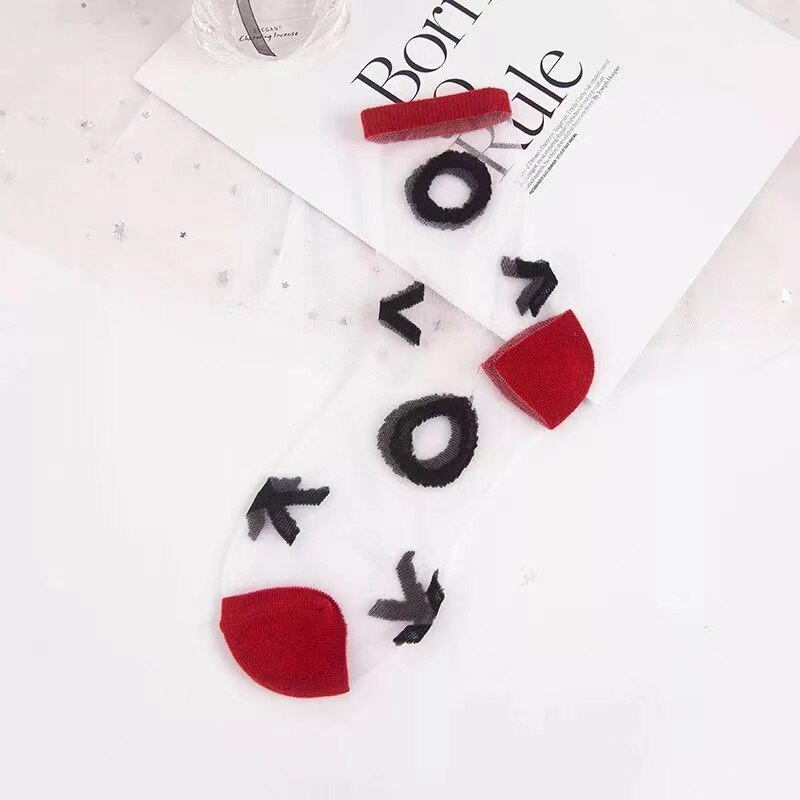 Chaussettes d'été de Style coréen pour femmes, irrégulières, transparentes, fines, verre, soie, , mignonnes, couleur bonbon, cristal: 10