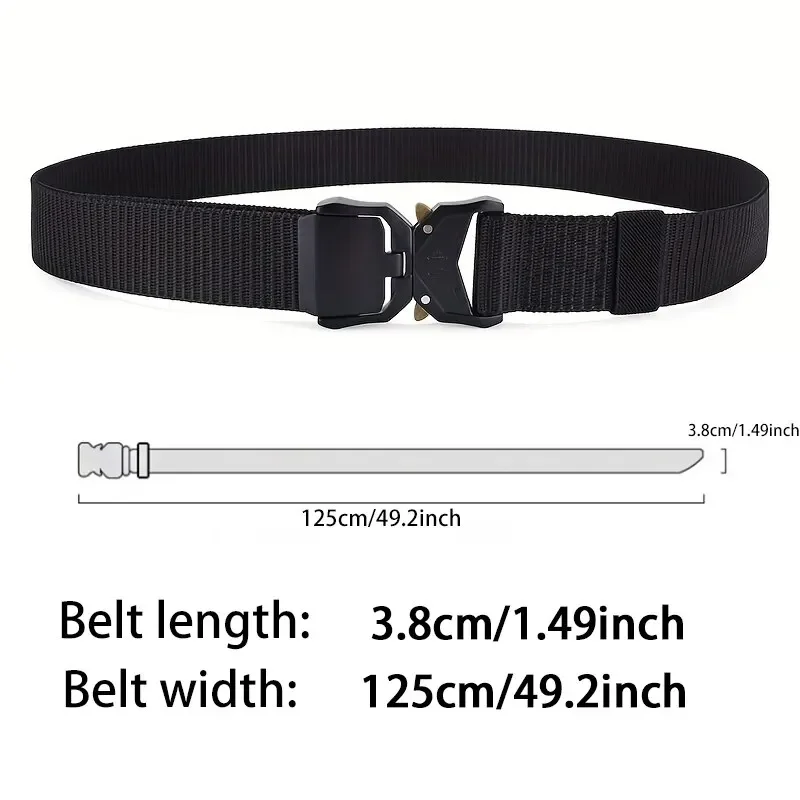 Cinto masculino ao ar livre tático multi-função fivela de liga de náilon cintos de lona esportiva mais grande tamanho longo 125 150 170cm