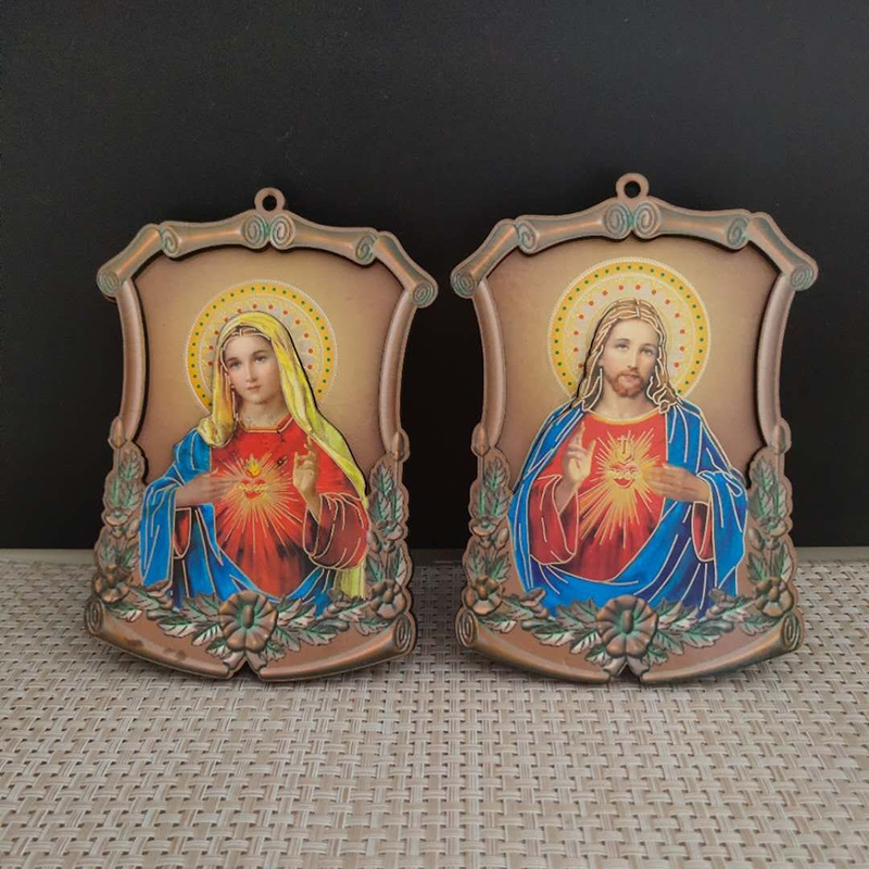 Christian Katholischen Reliquien Holz Symbol Jesus Heiligen Herz Jungfrau Maria statuen ornamente wohnkultur articulos religiosos catolico