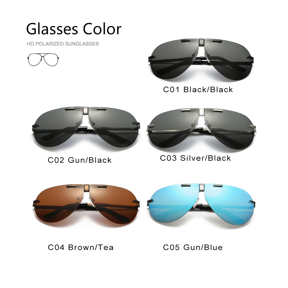 neue Faltbare Polarisierte Sonnenbrille Männer Farbe Film Randlose Brillen Pilot Fahren Brille Klapp Brillen PL1156