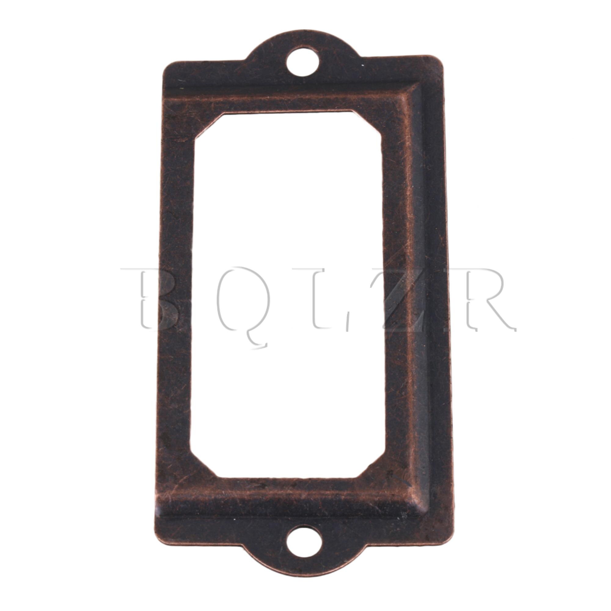 Bqlzr 100Pcs Brons 70X30Mm Kantoor Bestand Lade Handvat Label Houder Met Schroeven