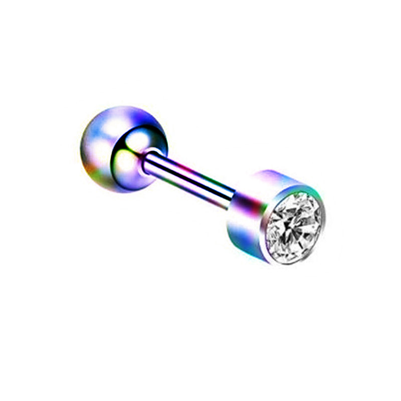 1 Uds. Pendiente de hélice para Piercing de cartílago de cristal, barra de acero inoxidable, pendientes para el trago, joyería Daith para mujer