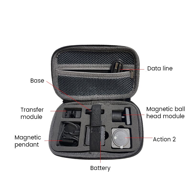 Carrying Case For DJI Action 2 Camera Durable Storage Bag Portable Handbag For DJI Osmo Action 2 Sports Camera Case Accessories