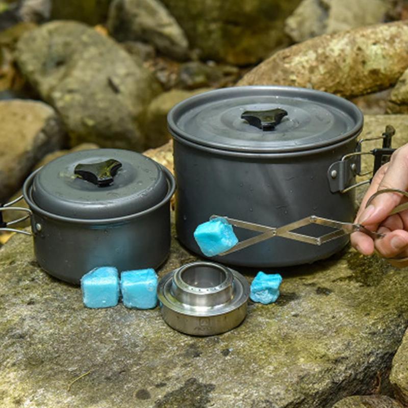 AOTU-Mini horno portátil de Alcohol sólido líquido, para exteriores, senderismo, Camping, estufa de Gas a prueba de viento, utensilios de cocina para Picnic