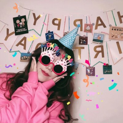 Gelukkig Cake Decoratie Wacky Grappige Glazen Party Selfie Photo Props Leuke Bril Grappig: Donker Kaki