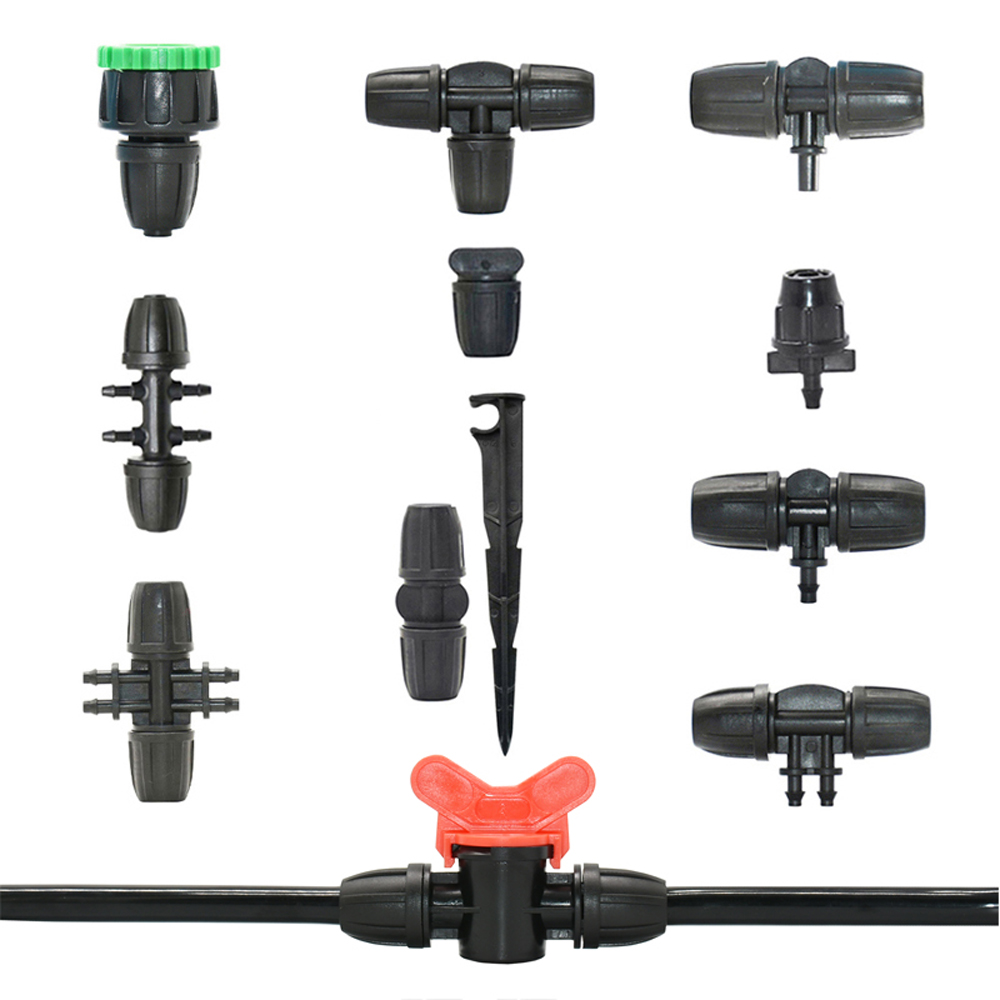 Garten 3/8 x 1/4 Zoll Schlauchtülle Anschluss Sicherungsmutter Reduzierer Wassersplitter T-Stück Winkel Endstopfen Tropfbewässerungssystem passend zu