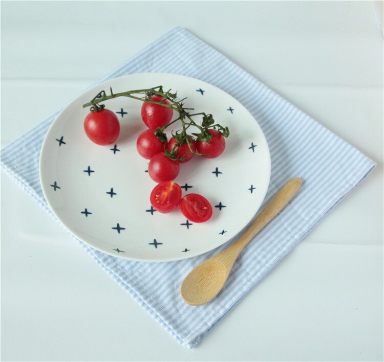 Middagstallerkener keramiske tallerkener 8* tommer spisestel porcelæn flade tallerkener wienerbrød kagebakke fest tallerken fade frugtfad: 2