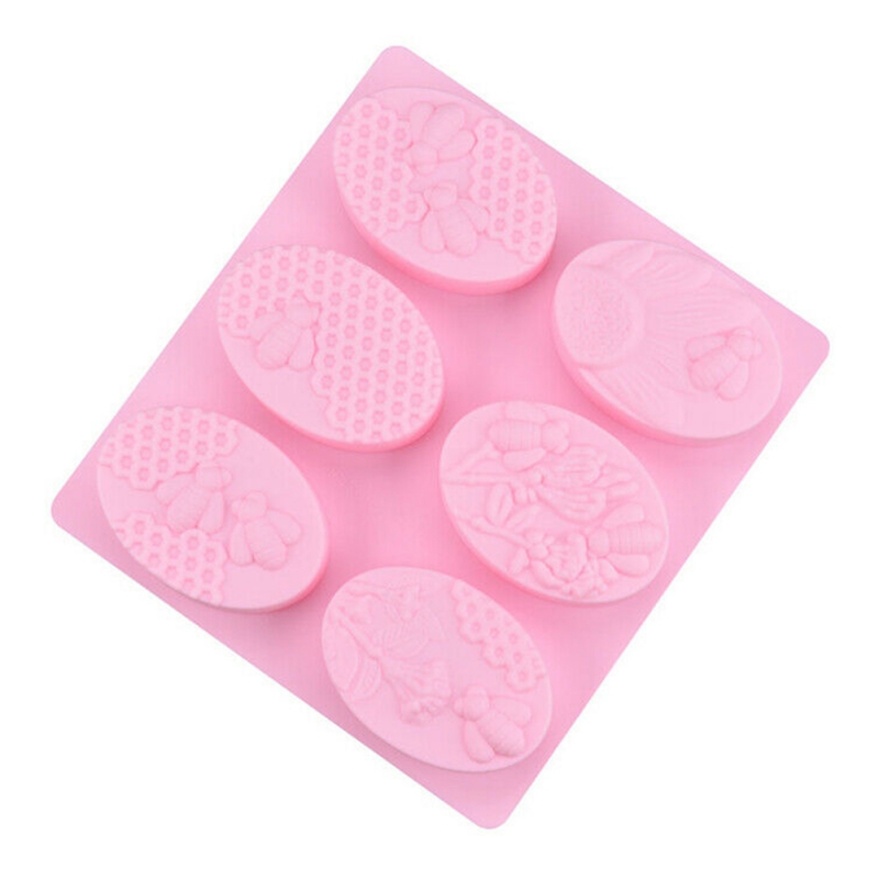 1PC diy Silicone Honey Mold Handmade Soap Mold Bee Craft Soap Mold 6-grids Soap Molds Soap Making Unique Soap Making Tool
