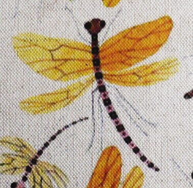 Handbedrukt decoratief schilderij van katoen en linnen, handbeschilderd matje voor notitieboekje, bij en libel