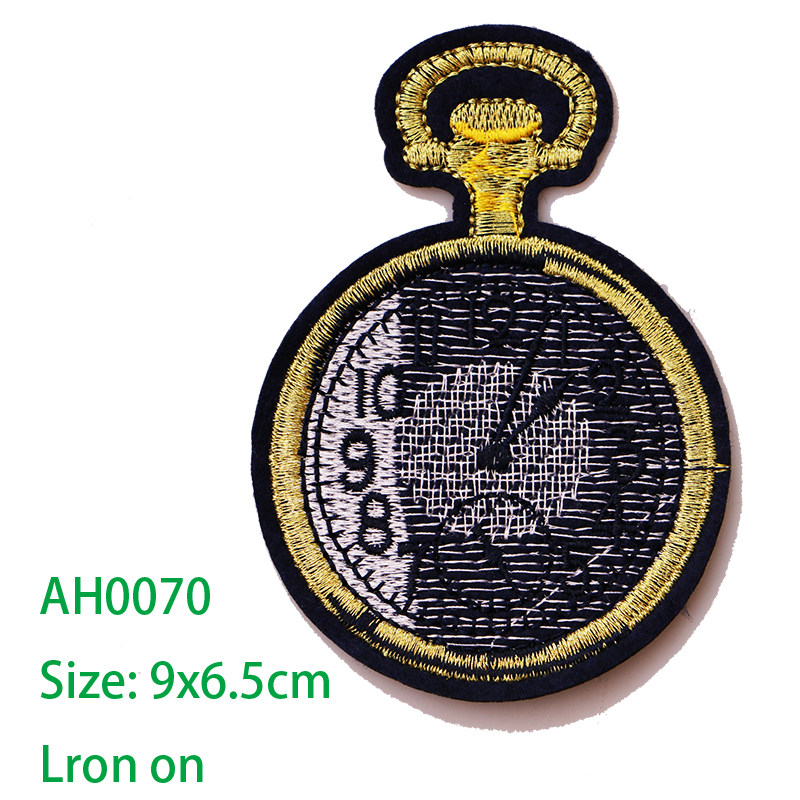 2 STUKS Digitale medaille, klok pictogram Geborduurde Ijzer op Patches voor Kleding DIY Strepen Kleding Patchwork Stickers Custom Badges