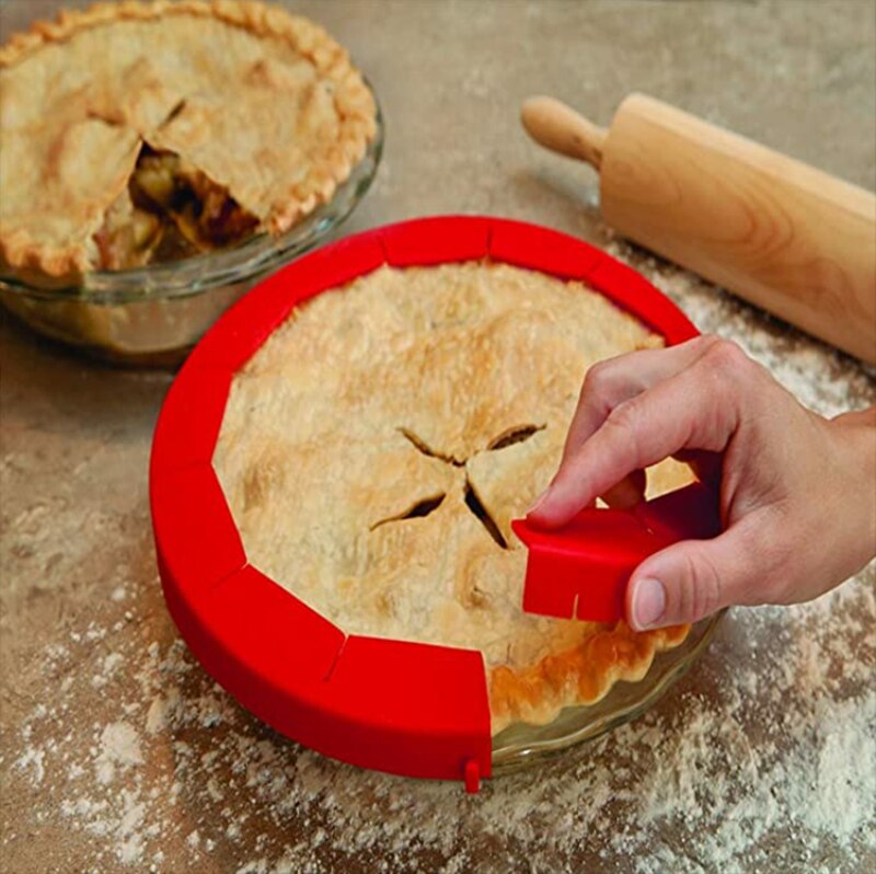 Pie Crust Shields Adjustable Pie Maker Silicone Pie Tools 1Pcs Baking Accessory Pie Tools Baking Accessory For Kitchen Cozinha