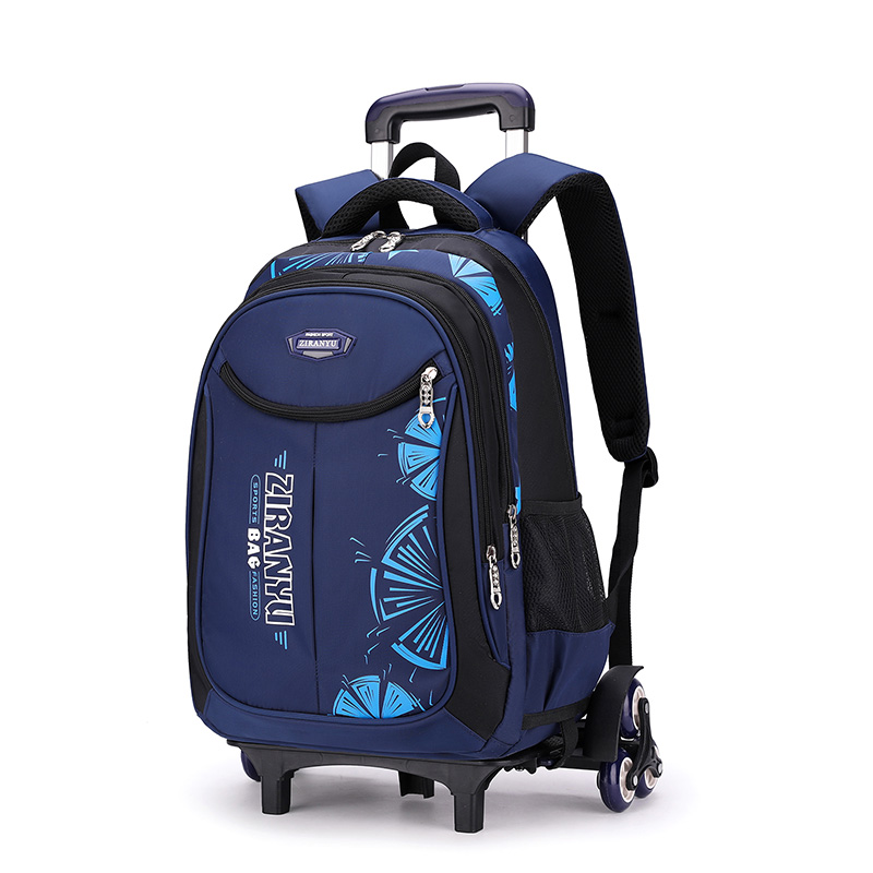 rollen Schule Rucksack Wagen-Rucksack Mit 6 Räder freundlicher Schule Taschen Für Teenager Jungen Mädchen Gepäck Tasche Kind Taschen: tief Blau 6 Räder