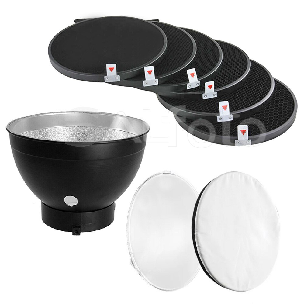 7" 18cm Bowens Standard Reflector Dish 10 20 30 40 50 60 Degree Honeycomb Grid Soft Diffuser Lamp Shade for Strobe Flash Light