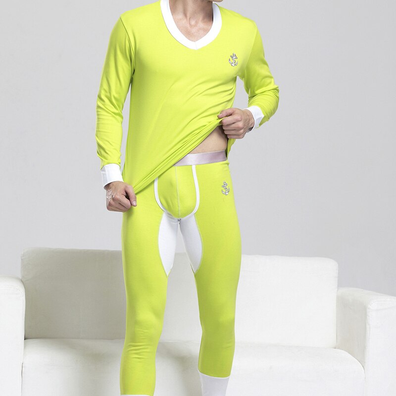 Termoundertøj sæt mænd efterår vinter langt undertøj stretch herre termo undertøj varmt fleece lange underbukser tykt tøj